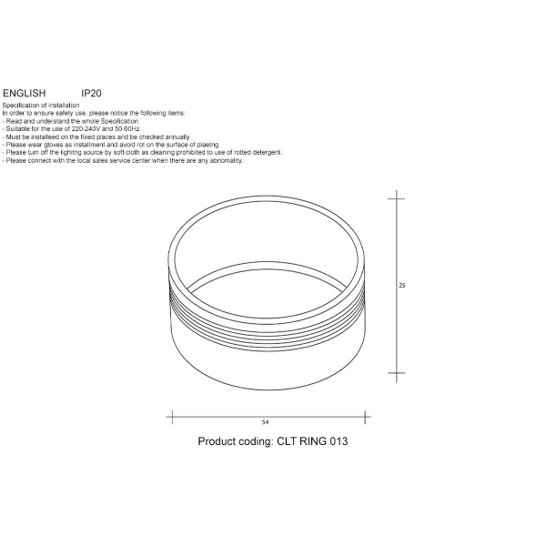 Декоративное кольцо Crystal Lux CLT Ring 013 BL