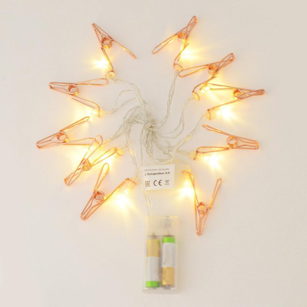 Гирлянда светодиодная Apeyron прищепка 15-59