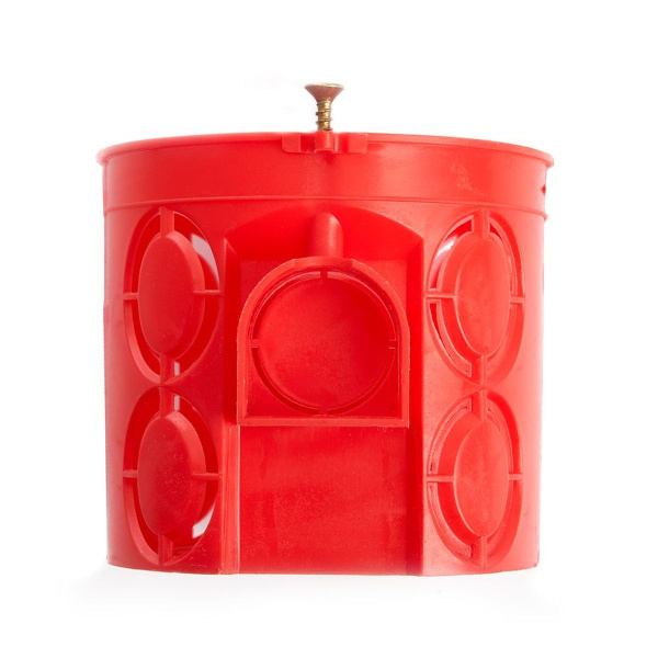 Подрозетник углубленный Stekker EBX30-01-1 с кабель-каналом для сплошных стен, красный 49002