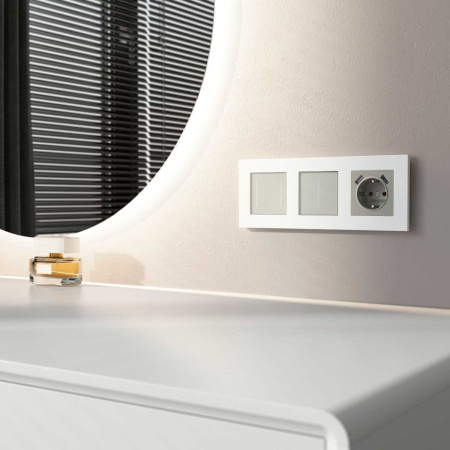 Сенсорный выключатель двухклавишный с подсветкой (дымчатый) W4522014/ a069763