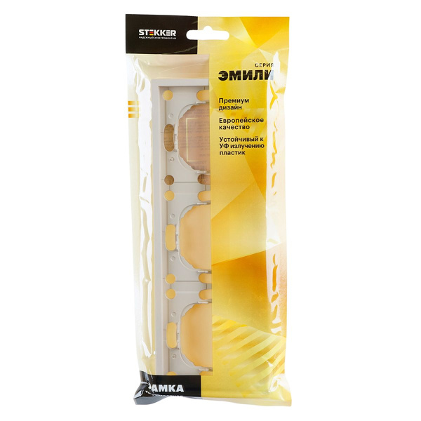 Рамка Stekker, PFR00-5003-08 3-местная Эмили, кашемир, soft touch 49912