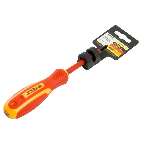 Отвертка крестовая диэлектрическая Stekker Pz 1 х 80 мм, SDE-PZ1-80 49617