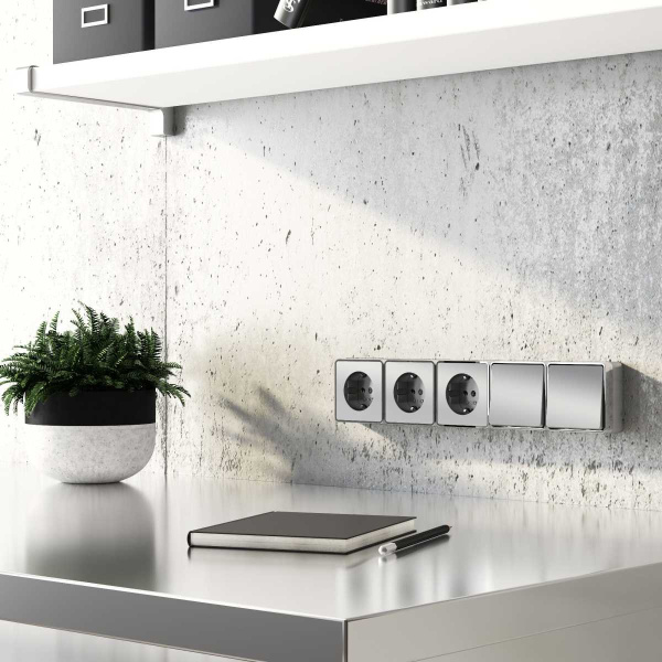 Выключатель одноклавишный Werkel Gallant серебряный W5010006 4690389166686