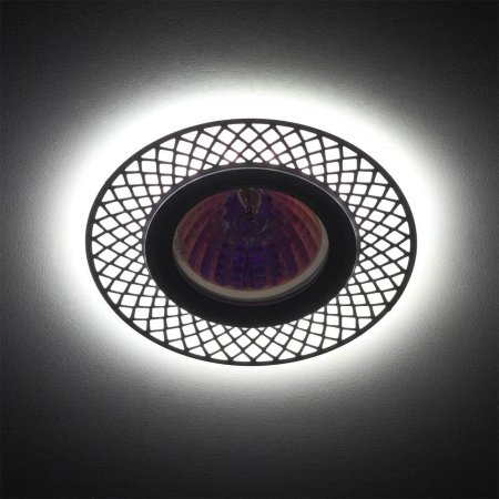 Точечный светильник ЭРА с подсветкой DK LD42 WH/GD Б0037382