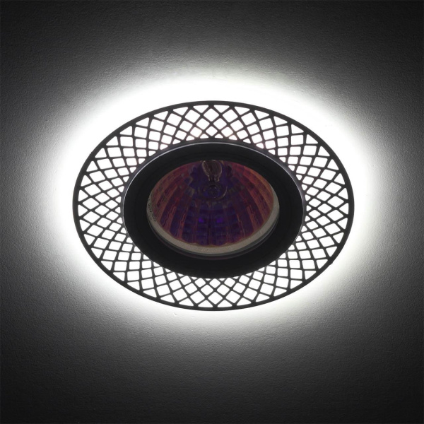 Точечный светильник ЭРА с подсветкой DK LD42 WH/GD Б0037382