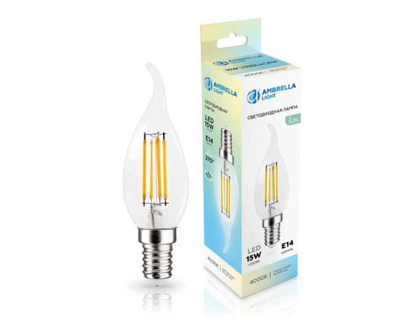 Лампа светодиодная Свеча на ветру CF35 15W 4000K Ambrella light Bulding 351524