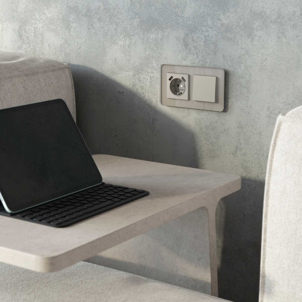 Выключатель одноклавишный (дымчатый) W1210004/ a069447