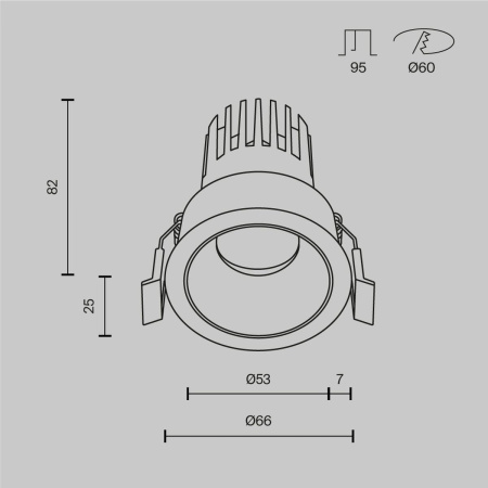 Встраиваемый светильник Maytoni Technical Dip DL115-10W-2.7K-B