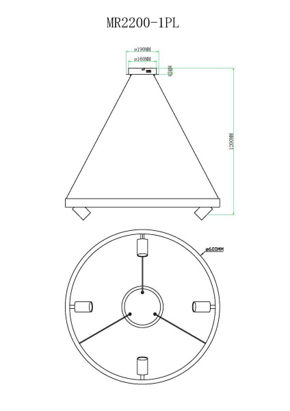 Подвесная светодиодная люстра MyFar James MR2200-1PL