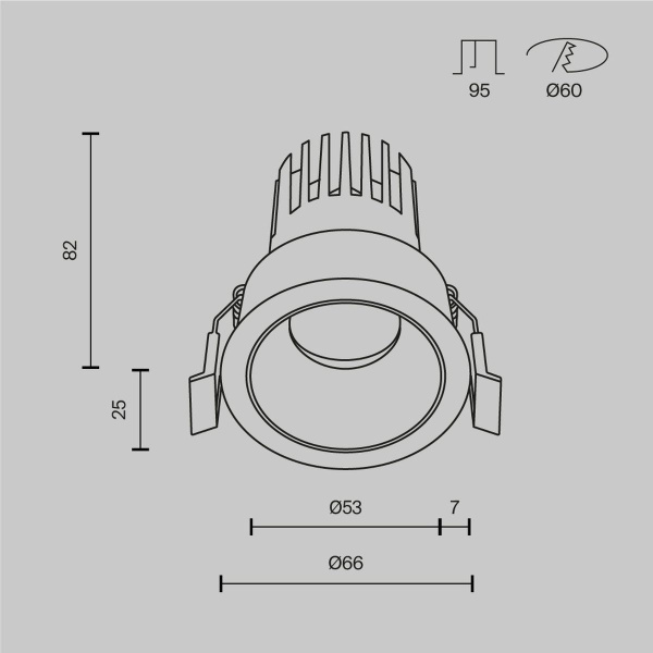 Встраиваемый светильник Maytoni Technical Dip DL115-10W-2.7K-B