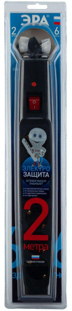 Сетевой фильтр ЭРА 6гн 2м с/з SFX-6es-2m-B Б0044024