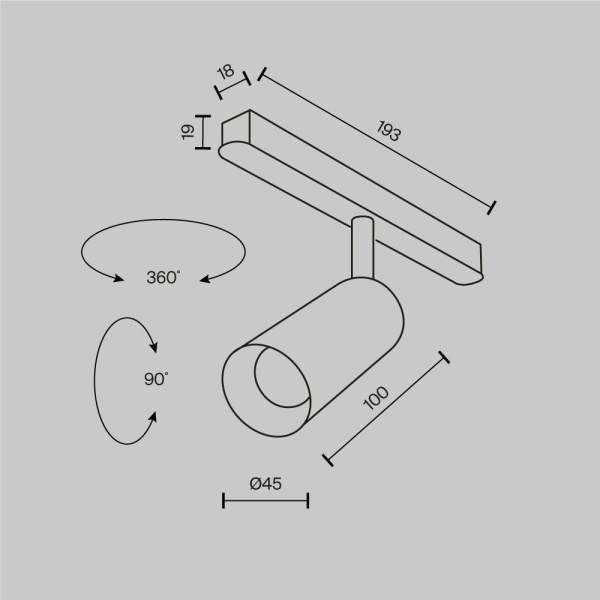 Трековый светодиодный светильник Maytoni Technical Magnetic Exility Focus Led TR032-2-5W4K-M-BBS