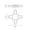 Соединитель X-образный однофазный к 50202X-P, 50203X-P 502126 Lightstar Barra 502146-P