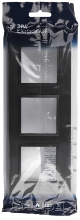 Рамка для розеток и выключателей ЭРА Elegance 14-5013-05 Classic, на 3 поста, антрацит Б0060585