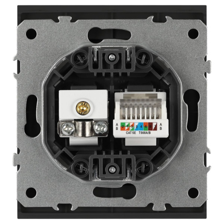 Розетка ЭРА Arktik 16-3110-05 комбинированная RJ45+TV антрацит Б0070498
