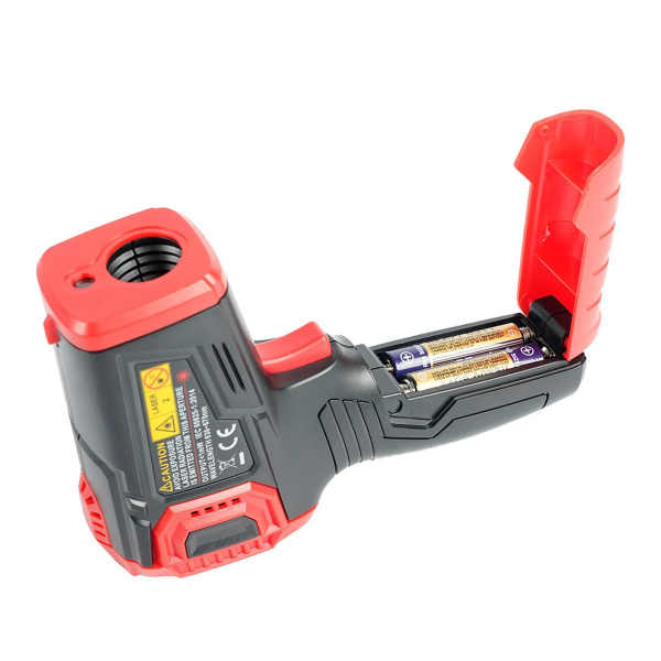 Дистанционный измеритель температуры (пирометр), 2 батареи тип ААА 1,5В, черный/красный MTM HT650A 49998