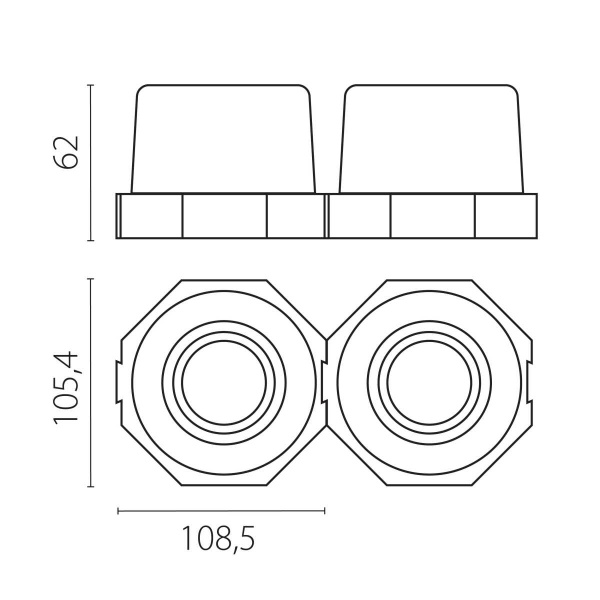 Рамка (светильник) скрытого монтажа лампочек и LED модулей MR16 в натяжной потолок Anello Lightstar 112000