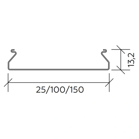 Рейка Албес S-дизайн 25 мм 3 м металлик