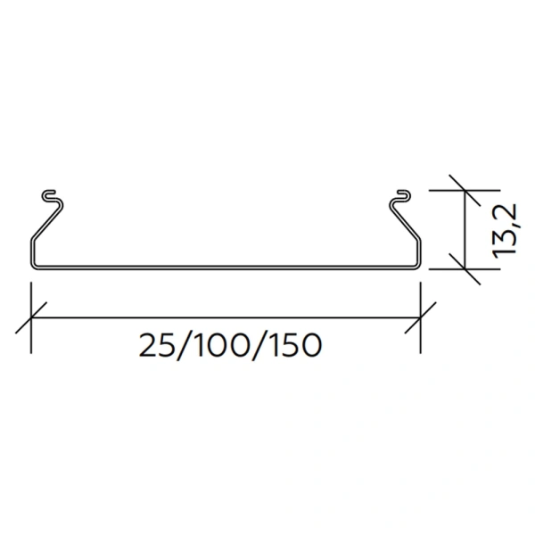 Рейка Албес S-дизайн 100 мм 3 м металлик