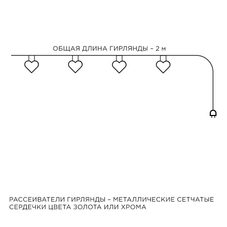 Гирлянда светодиодная Apeyron сердце 15-61