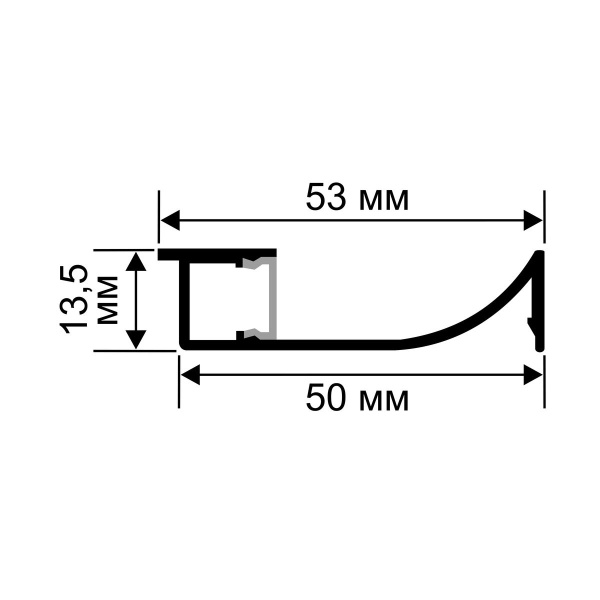 Профиль с рассеивателем для светодиодной ленты Apeyron 08-66-Ч
