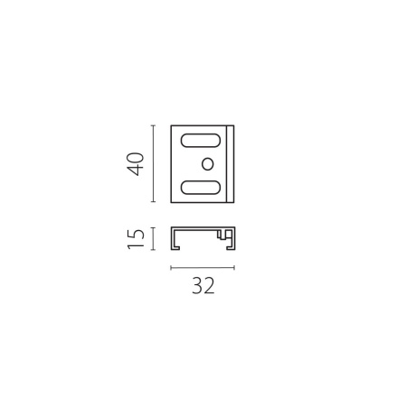 Скоба крепежная тип D к треку 5040xx-(F)/(R) Lightstar Quattro 504196-00