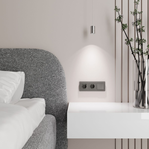 Клавиша для выключателя перекрестного Werkel графит акрил W1119044 4690389197567