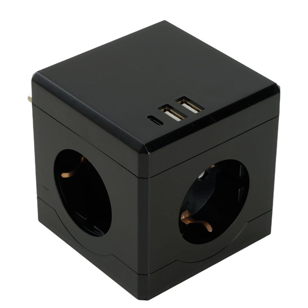 Разветвитель сетевой Stekker 3гн с/з 2хUSB A+Type C ADP16-33-21 49658