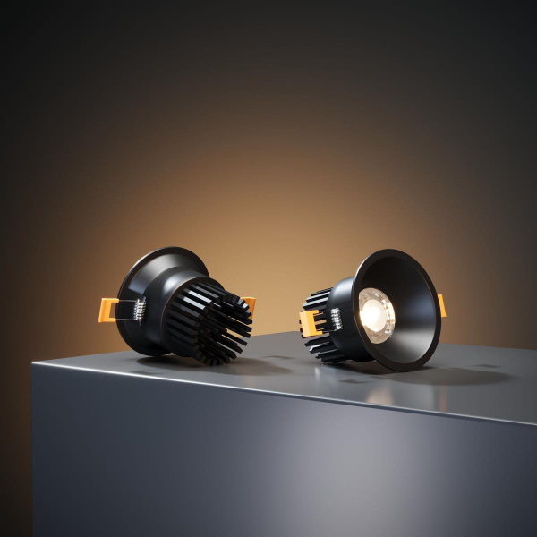 Встраиваемый светодиодный светильник Elektrostandard Lin 15266/LED 7W 3000K BK черный a063926