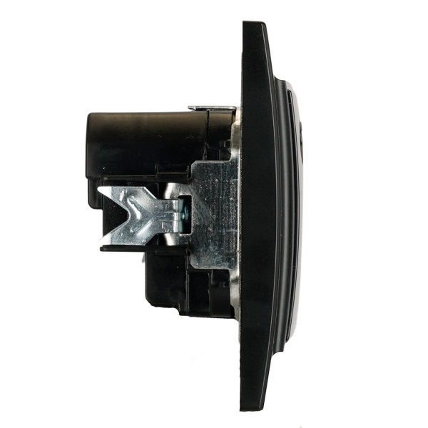 Розетка 1-местная с/з Stekker, PST16-9016-03, 250В, 16А с USB+ type C Эрна, черный 50078