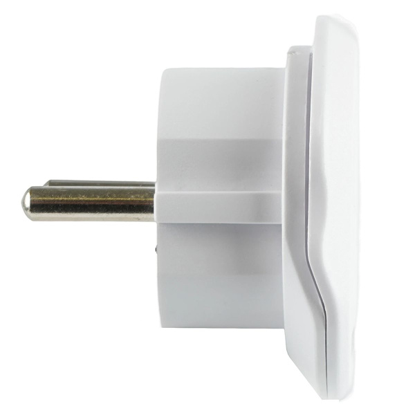 Адаптер-переходник для евровилки с/з, ультраплоский, Stekker ADP16-06-20W, 250В, 16A, IP20,белый 50412