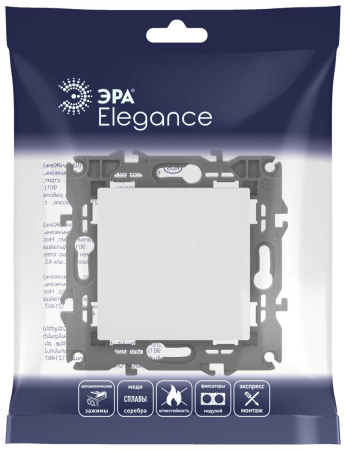 Кнопка ЭРА Elegance 14-1111-01М , 10АХ-250В, белый матовый Б0065810