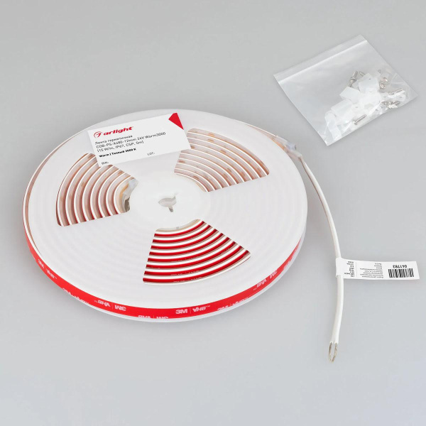 Светодиодная лента герметичная Arlight 15W/m 480LED CSPSMD теплый белый COB-PS-X480-12mm 24V 041783