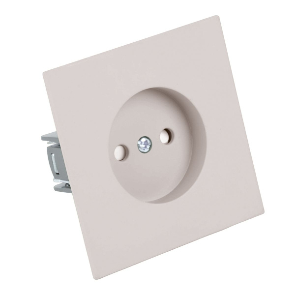 Розетка 1-местная с защитной шторкой (механизм), Stekker, б/з, 250В, 16А Мия, RST16-3109-08, пудровый жемчуг 50483