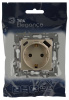Розетка ЭРА Elegance 14-4108-04 2P+E 16A-250В со шторками с USB type-A+C 5В-3А шампань Б0067740
