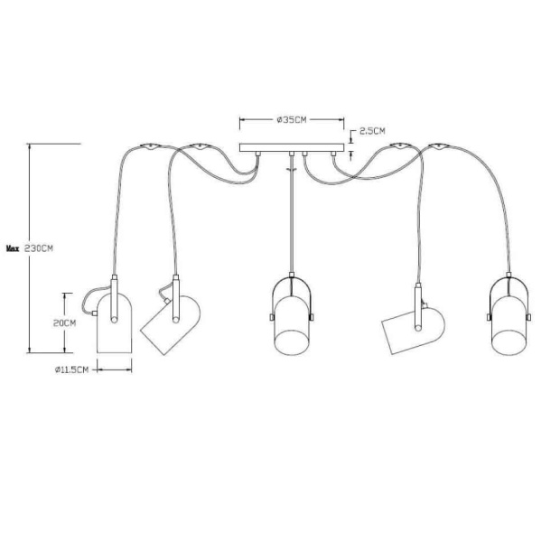 Подвесная люстра Lucide Swapp 45466/05/30