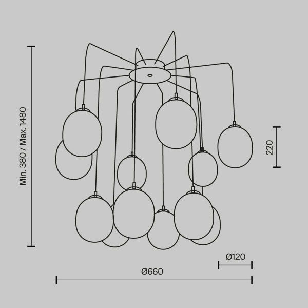 Подвесная люстра Maytoni Branch MOD176PL-12G