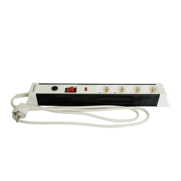 Сетевой фильтр 4-местный с/з Stekker 3x1мм2, 5 м, 250В, 16А Techno, HM22-41-05, белый 50149