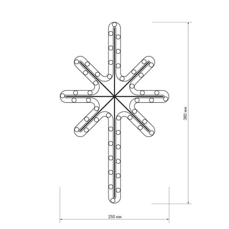 Светодиодная фигура Ardecoled Звездочка ARD-Star-M2-380X250-36Led Warm 025313