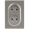 Розетка ЭРА Arktik 16-2107-07 без заземления двойная 2X2P 16А-250В титан Б0071687