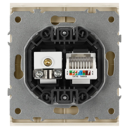 Розетка ЭРА Arktik 16-3110-04 комбинированная RJ45+TV шампань Б0070497