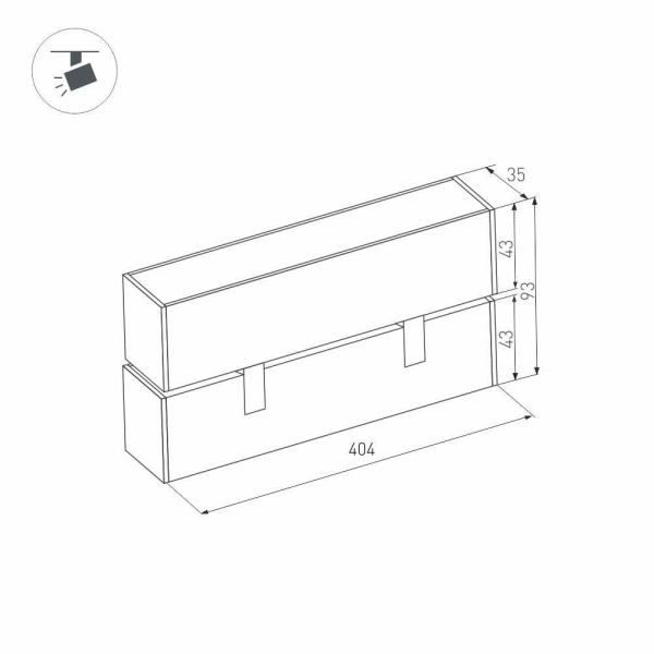 Трековый светодиодный светильник для магнитного шинопровода Arlight Mag-Flat-Fold-45-S405-12W Warm3000 026989