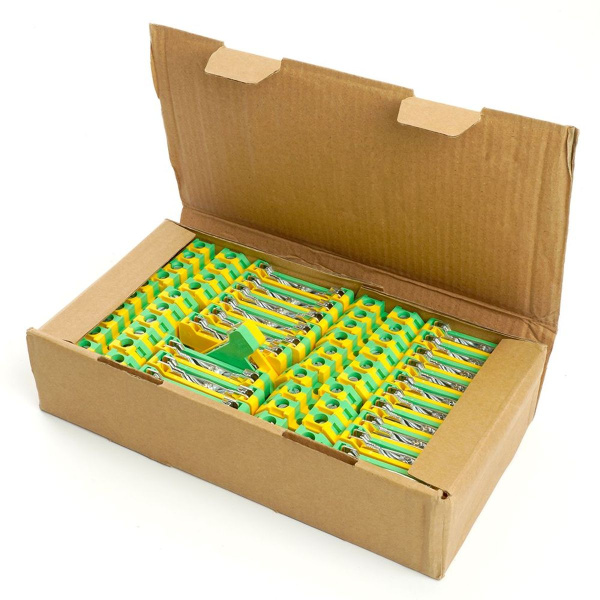 Зажим наборный изолированный (винтовой) 2,5 мм2 (JXB 2,5), желтый,зеленый LD551-4-25 ЗНИ 49486