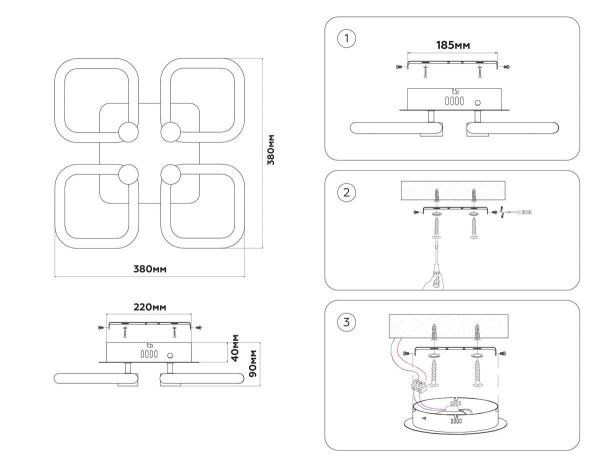 Потолочная светодиодная люстра Ambrella light Acrylica Original FA3819