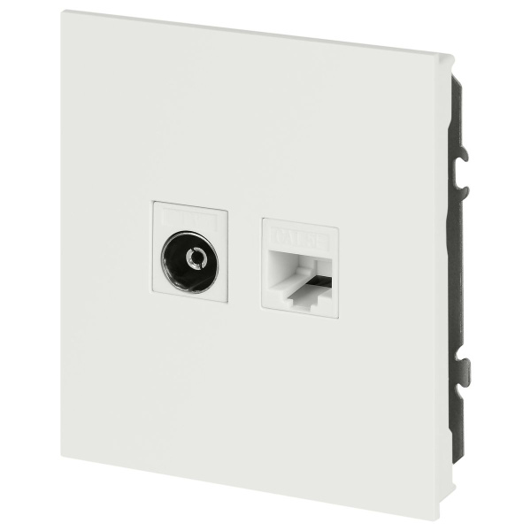 Розетка ЭРА Arktik 16-3110-08 комбинированная RJ45+TV белый матовый Б0070501