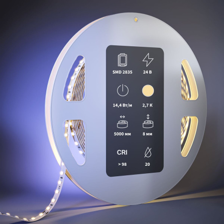 Светодиодная лента Maytoni 14,4W/m 120LED/m 2835SMD теплый белый 5M 201087