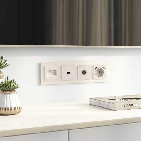 ТВ-розетка оконечная Werkel перламутровый рифленый W1183013 4690389161100