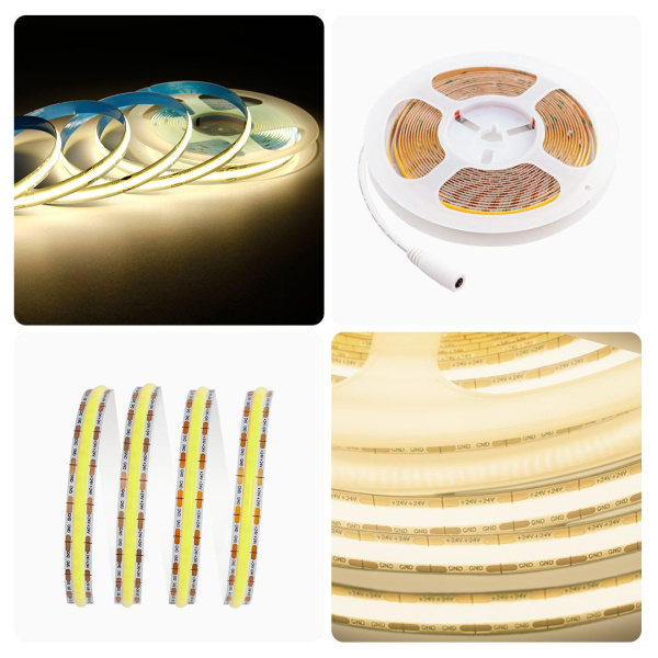 Светодиодная лента Apeyron 14W/m 512LED/m COB теплый белый 2M 195ОО