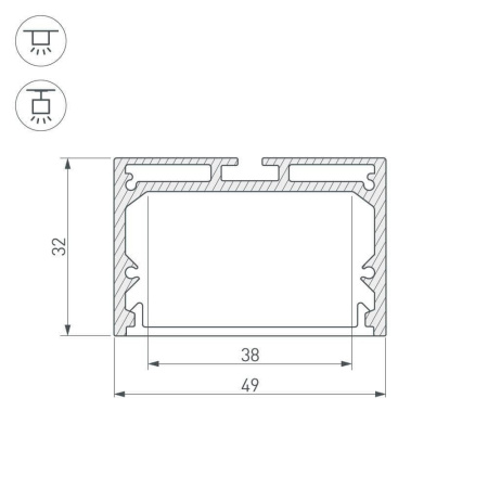 Профиль Arlight SL-LINE-4932-2000 ANOD 019308