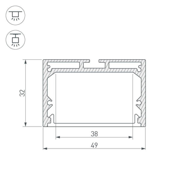 Профиль Arlight SL-LINE-4932-2000 ANOD 019308